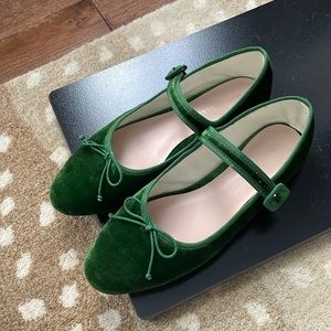 Loeffler Randall green velvet ballet flats